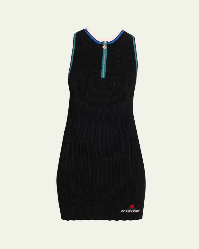 Wave Knit Sleeveless Mini Dress